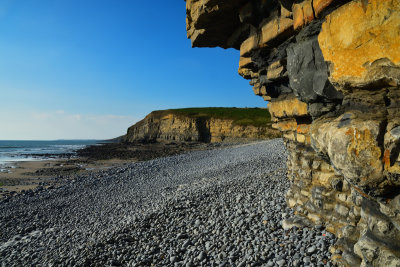 The strata of the cliffs at Dunraven.