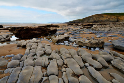 Blue lias limestone layer.