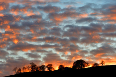Winter sunset over Penrhiwcaradoc.