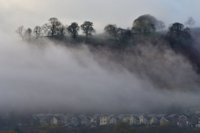 December mist over Cilhaul, Mountain Ash.