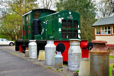 Static display at the old Erwood Station, Wye Valley.