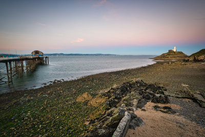 New lifeboat station and the lighthouse.