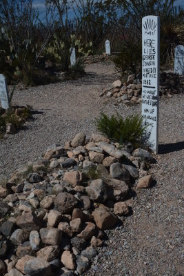 Grave of George Johnson on Boot Hill Tombstone Arizona, hung