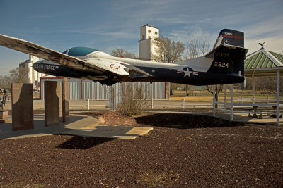 Ames, Oklahoma Concrete Grain Elevator and EX-USAF T-37 Trainer.