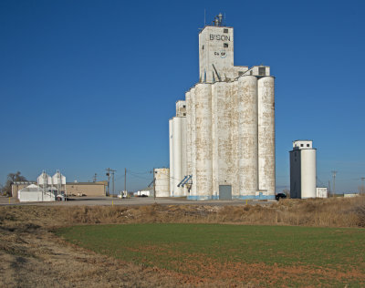 Bison, Oklahoma Concrete Grain Elevators.