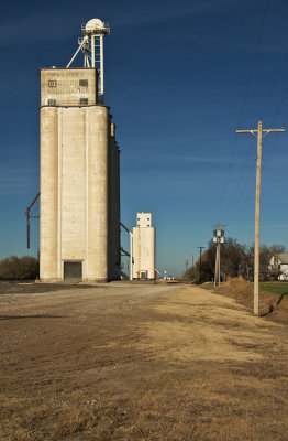 Capron, Oklahoma Concrete Grain Elevators.
