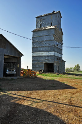 Adams, Oklahoma Old Wood Grain Elevator.