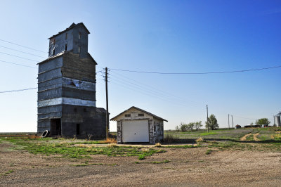 Adams, Oklahoma Old Wood Grain Elevator.