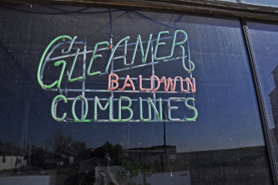 Gleaner Badlwin Combine Neon Sign-Adams, Oklahoma.