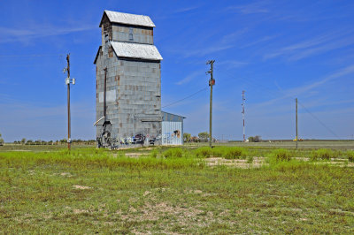 Hooker, Oklahoma Old Wood Grain Elevator.