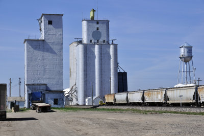 Hooker, Oklahoma Concrete Grain Elevators.
