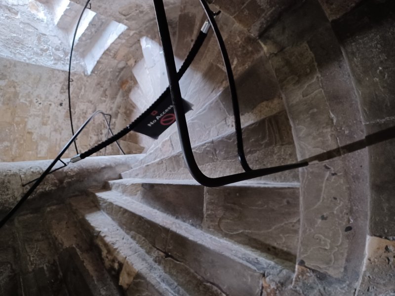 Unbelievably intricate system of stairs inside Dover Castle