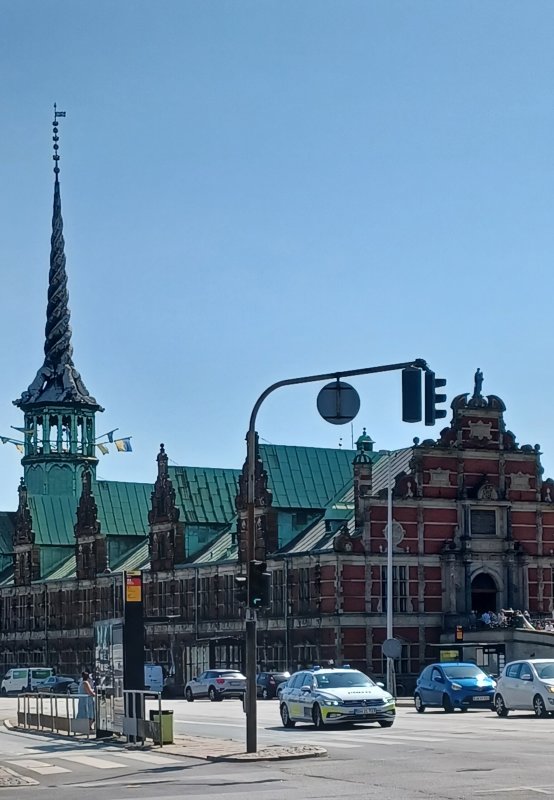 Borsen the historic stock exchange with a fanciful dragon tail spire