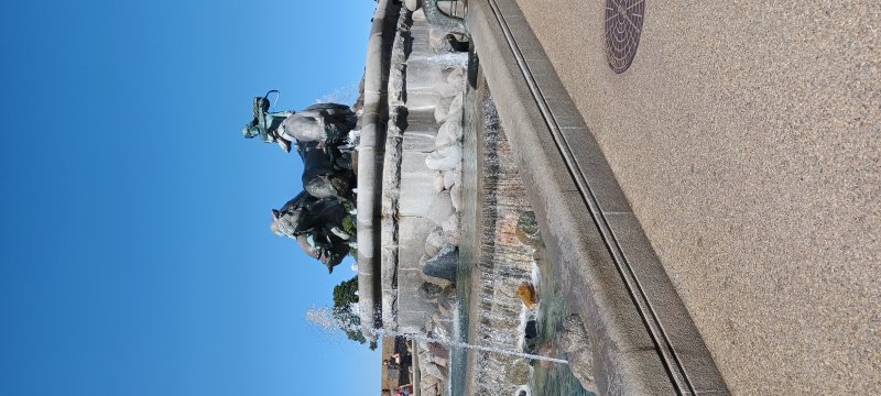 Gefion Fountain illistrates the goddess that carved a hunk out of Sweden to make Zealand