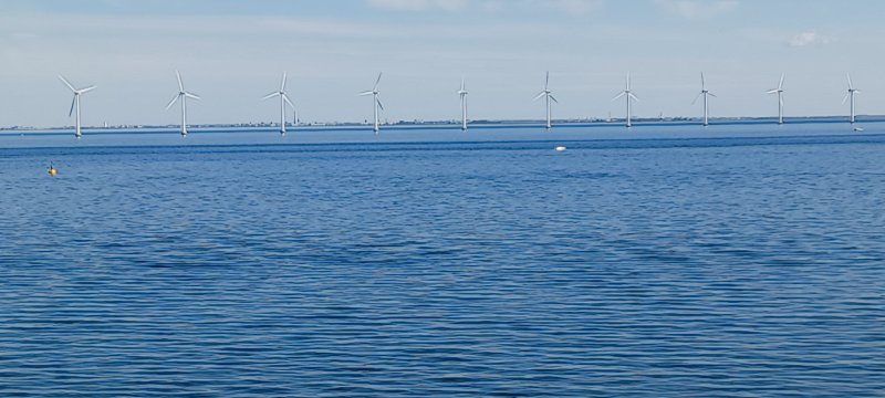 Lots of wind turbines in the sea