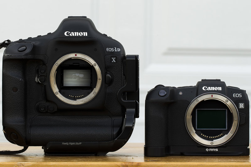 7/3/2019  Size comparison between two Full Frame digital cameras.  Canon EOS 1D X and a Canon EOS RP