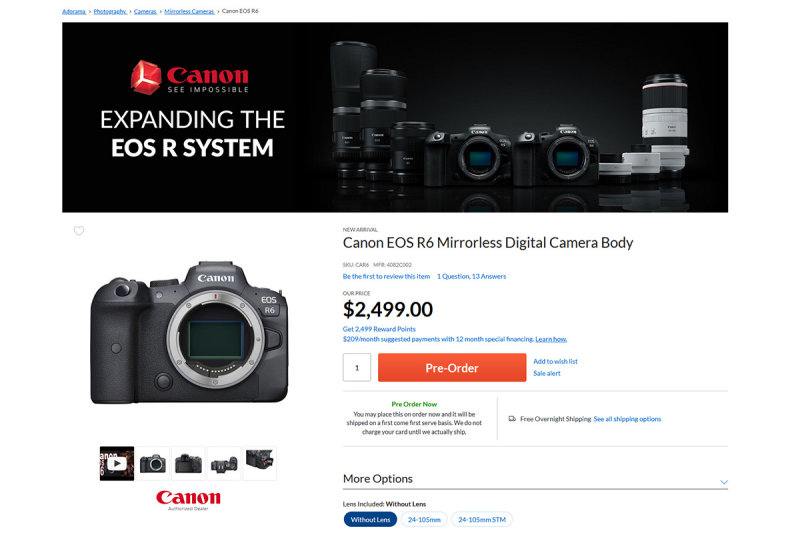 7/9/2020  I Pre-Ordered the new Canon EOS R6