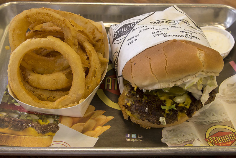 Large Fatburger and Onion Rings