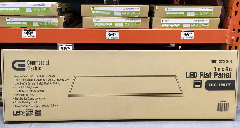 Commercial Electric 74031HD-G2 LED Flat Panel Fixture