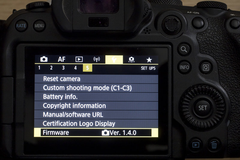 7/8/2021  Firmware update on a Canon EOS R6