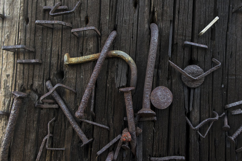 2/2/2022  Nails and staples on a telephone pole