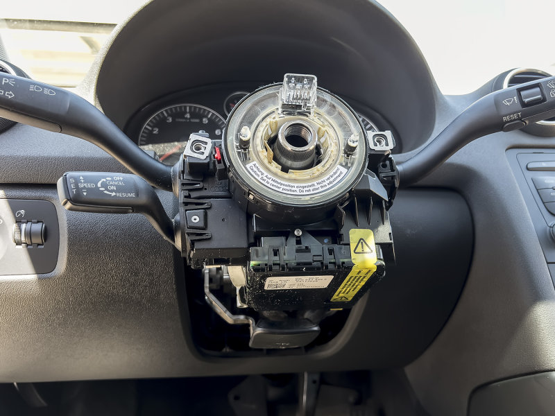 Electronics Control Unit under the steering column.