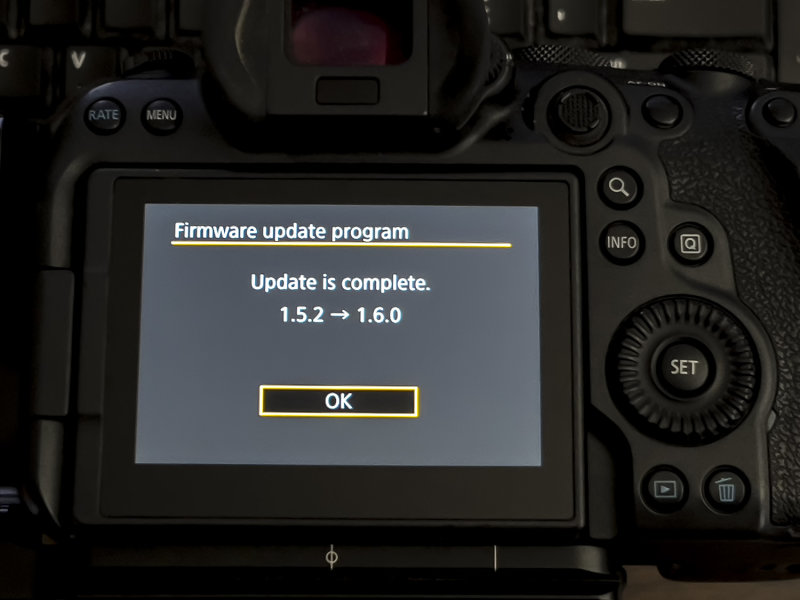 7/25/2022  EOS R6 Firmware Update, Version 1.6.0