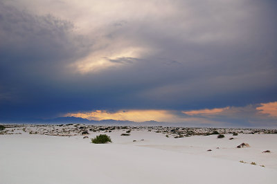Sun is setting in the White Sands