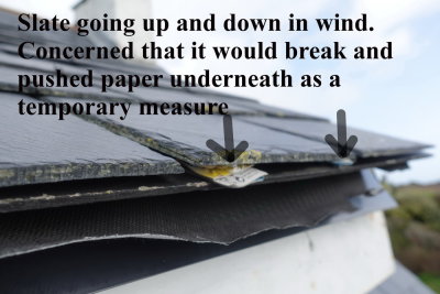 Slate that flaps in the wind