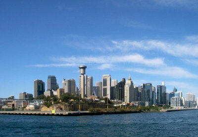 Sydney CBD behind Goat Island