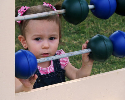 Small girl, big abacus