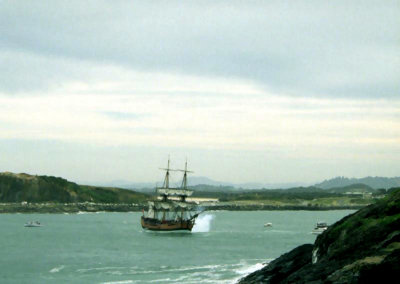 Endeavour firing a salute, Coffs Harbour, 2000