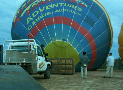 Inflating the balloons at 6 a.m.