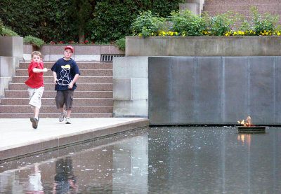 Unbothered children, and the memorial flame