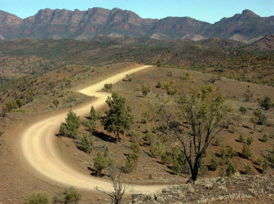 A winding road to Brachina Gorge