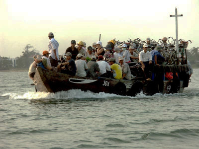 Crowded ferry