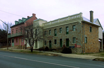 Historic buildings in a cold town