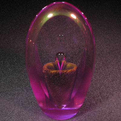 #573: Youghiogheny Glass, Veiled Magenta Size: 2.24 W x 3.90 H Price: $150