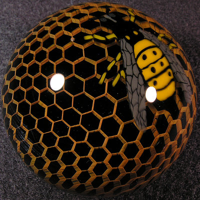 Ryan put this honeycomb wrap together with one of Nathan's big murrine bees on the surface