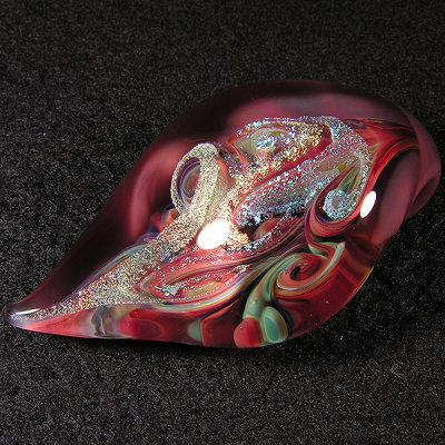 #17: Red Galactic Teardrop Size: 1.85 Price: $50