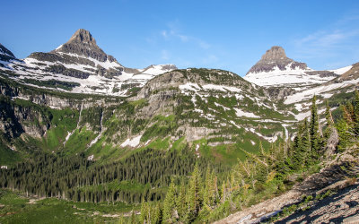 Mount Reynolds and Mount Clements in Glacier National Park