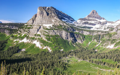 Mountains along the Going to the Sun Road in Glacier National Park