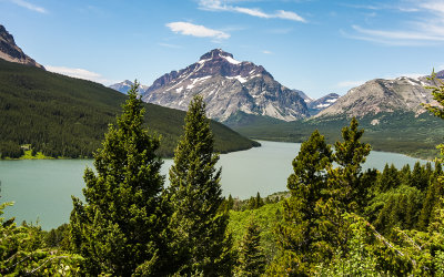 Mountains surrounding Saint Mary Lake in Glacier National Park
