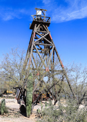 Original headframe from the 1908 Copper Glance Underground Mine at ASARCO Copper Mine