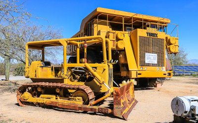 Bulldozer and 1975 Terex Haul Truck (170 ton capacity) at ASARCO Copper Mine