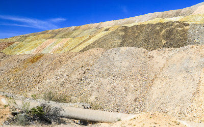 Tailings mounds on the outside of the ASARCO Copper Mine