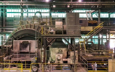 SAG mill in the refining complex at the ASARCO Copper Mine