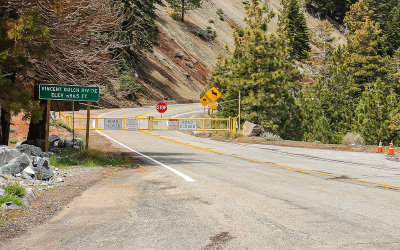 Landslip road closure along the Angel Crest Highway in San Gabriel Mountains NM