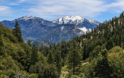 Pine Mountain #1 and Mount San Antonio (Mount Baldy) from the Islip Saddle in San Gabriel Mountains NM