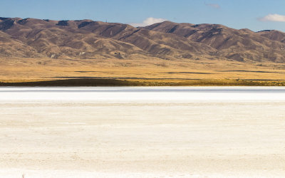 Soda Lake with hills of the Temblor Range in the distance in Carrizo Plain National Monument
